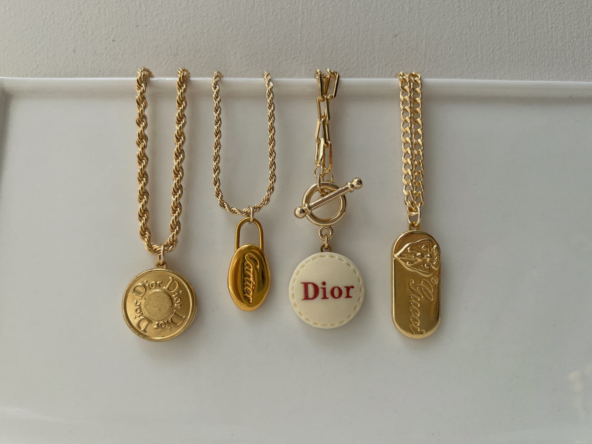 Buy Authentic Christian Dior Necklace Gold Plated Signature Charm CD Logo  Chain Jewelry 0p8448 Online in India - Etsy